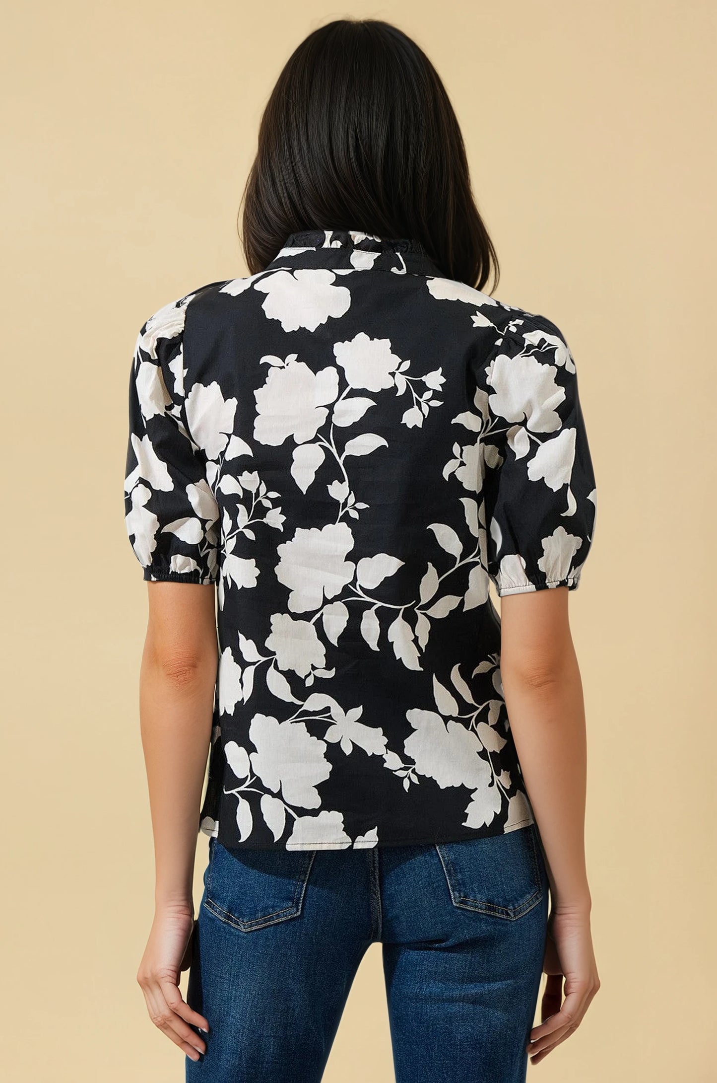 Floral Mock Neck Top